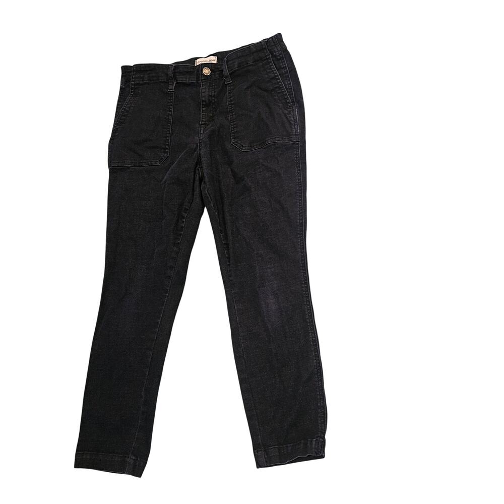 Studio Blue Dark Wash Jeans Womens Size 30 Cropped Straight Leg Stretch Denim